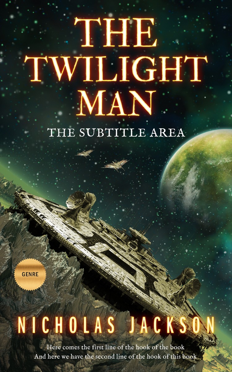 2D view of Premade Science Fiction Book Cover - Heavy Metal