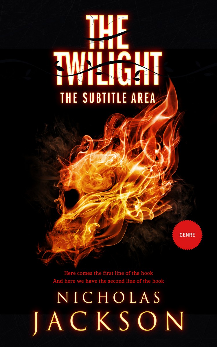 2D view of Red Damask #2678 - Premade Horror Book Cover