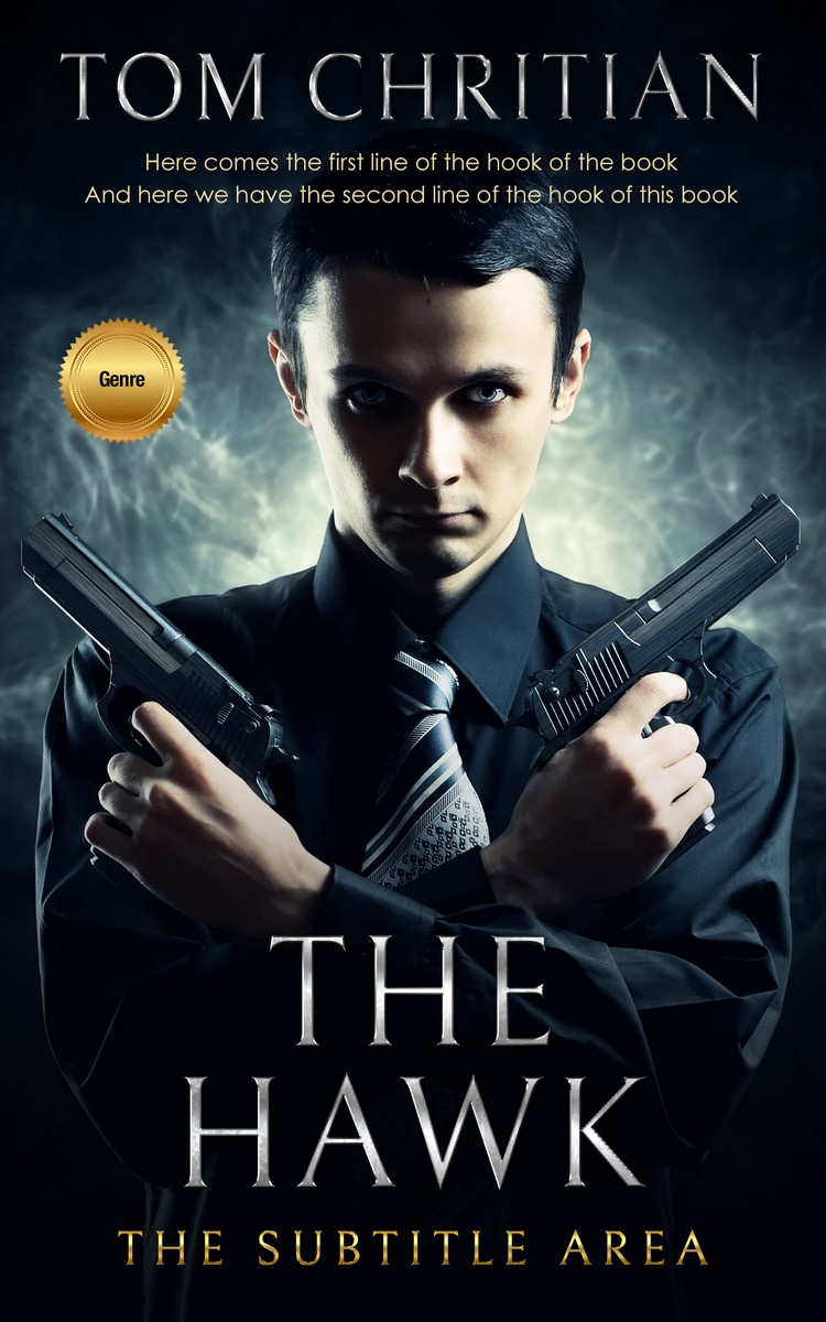 2D view of Premade Mystery & Thriller & Suspense Book Cover - Foggy Gray