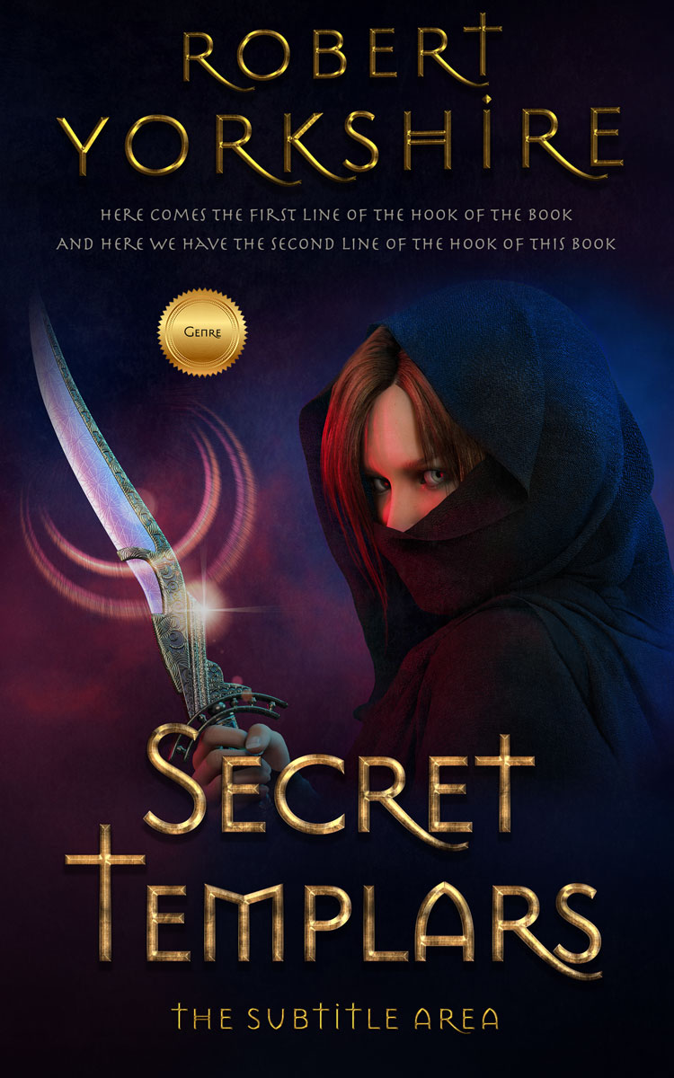 2D view of Premade Fantasy Book Cover - Ebony