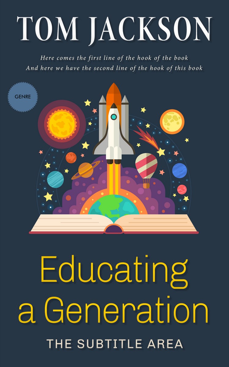 2D view of Premade Education Book Cover - Pickled Bluewood