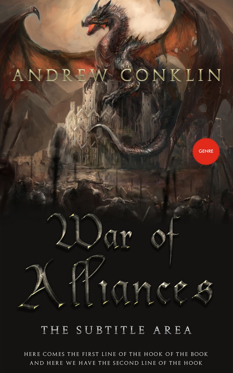 2D view of Premade Fantasy Book Cover - Cocoa Brown