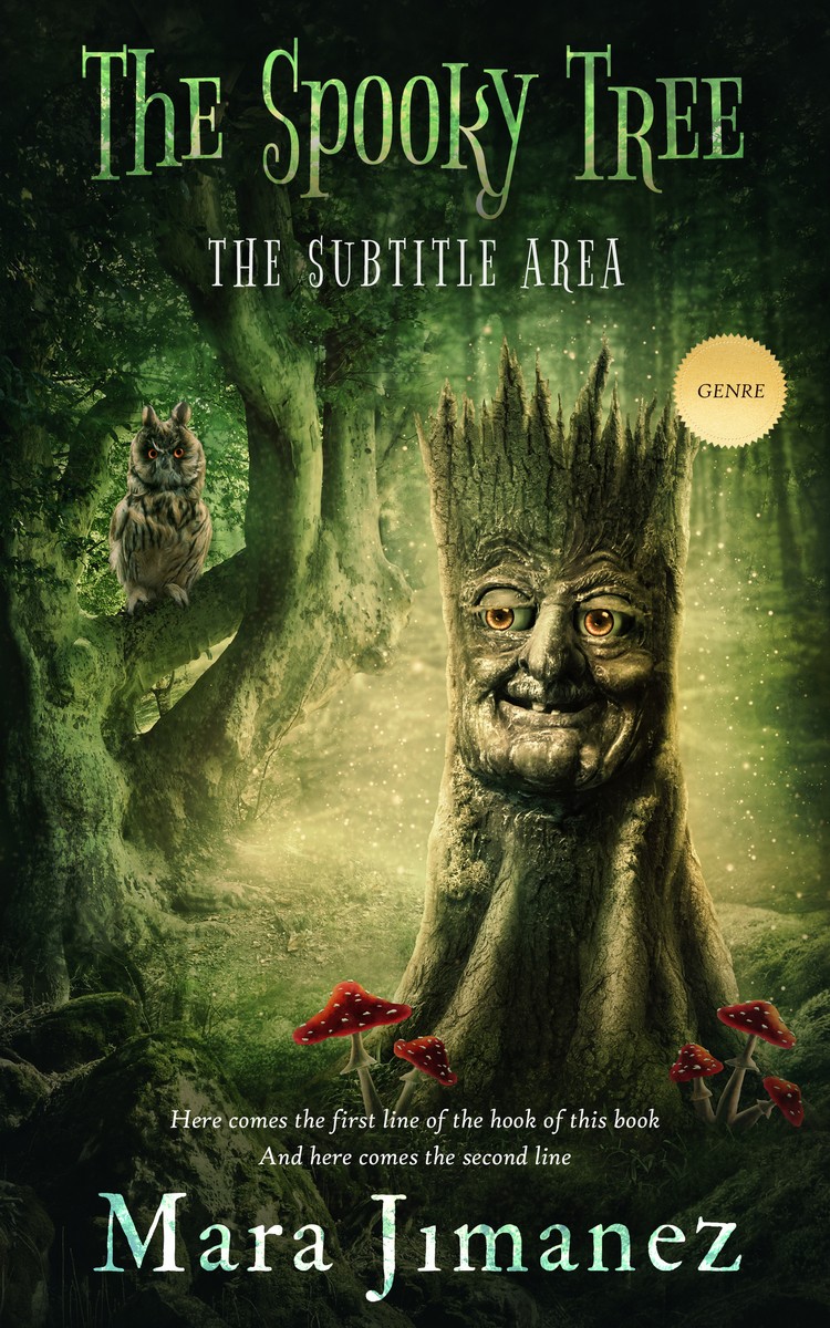 2D view of Hunter Green #3549 - Premade Fantasy Book Cover