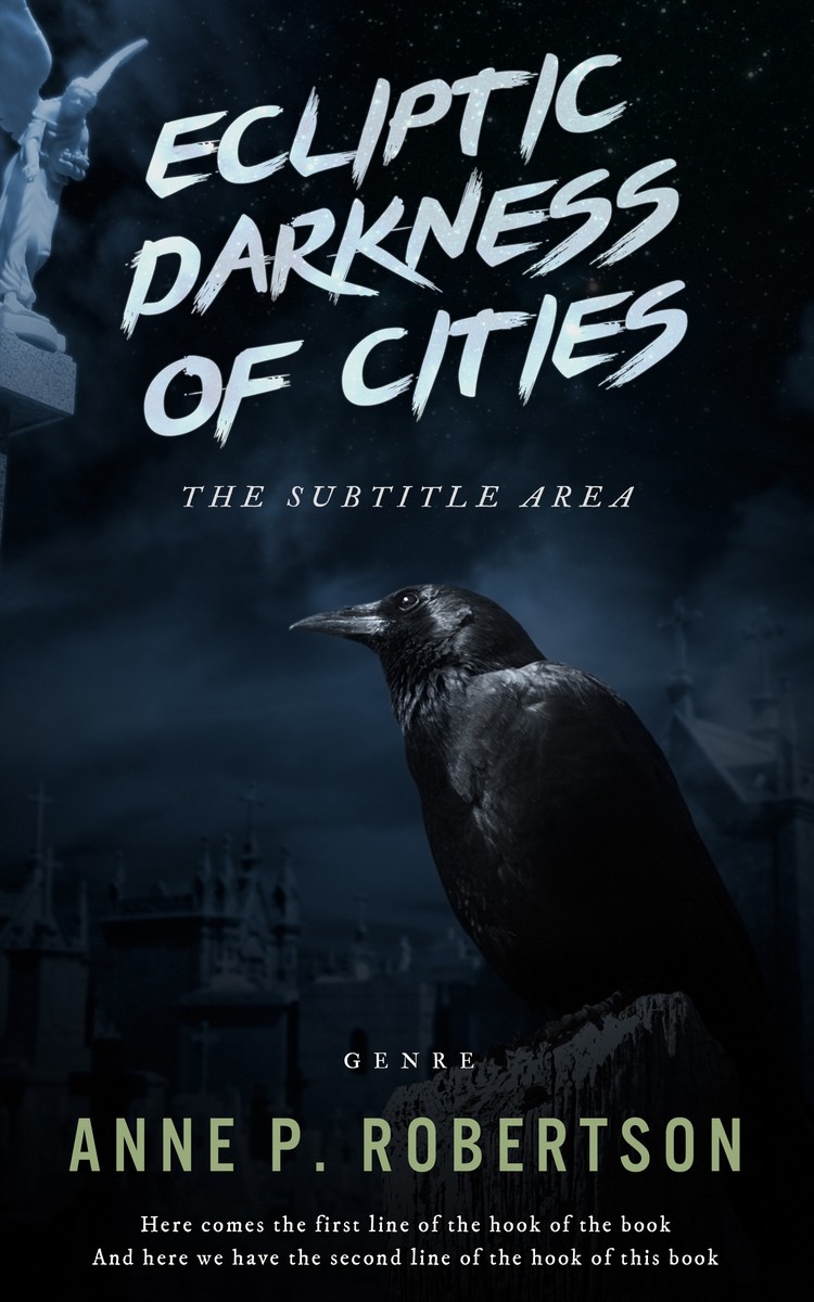 2D view of Ebony #3601 - Premade Horror Book Cover