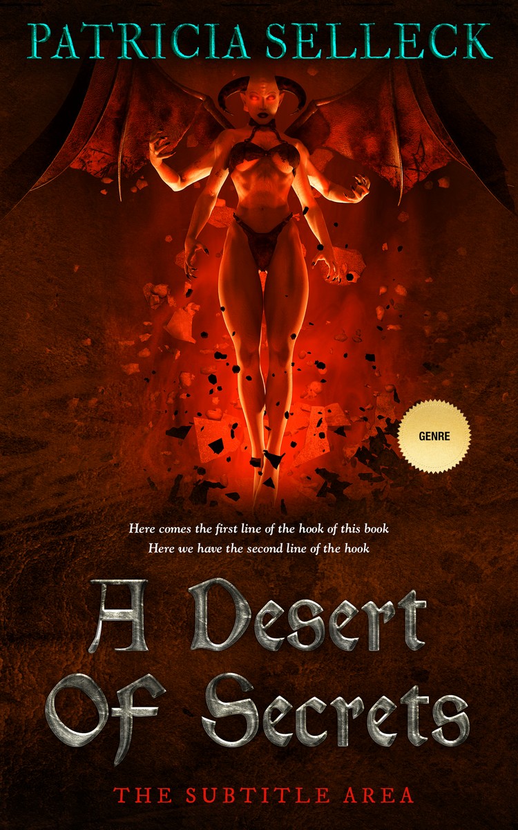 2D view of Premade Fantasy Book Cover - Wood Bark