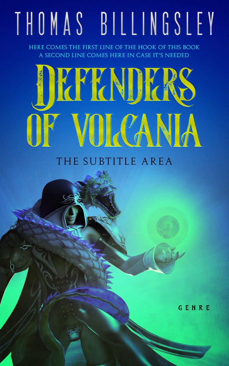 2D view of Fun Blue #3839 - Premade Fantasy Book Cover