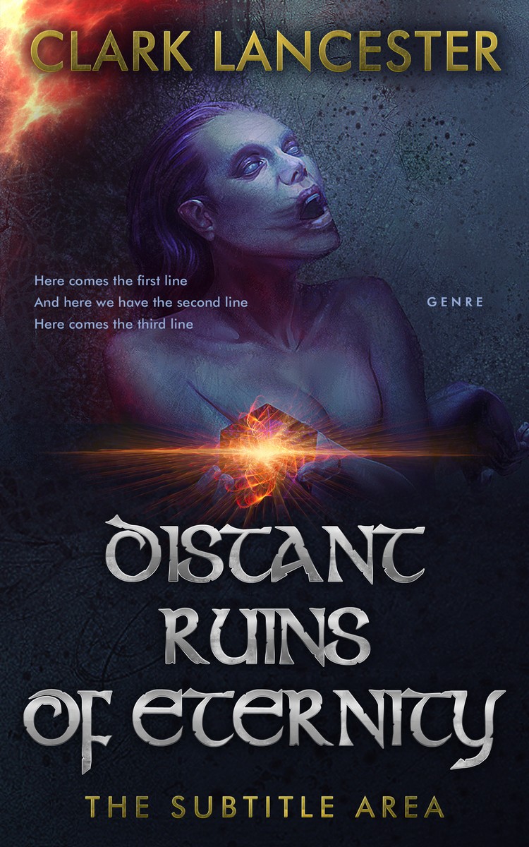 2D view of Steel Gray #3971 - Premade Fantasy Book Cover