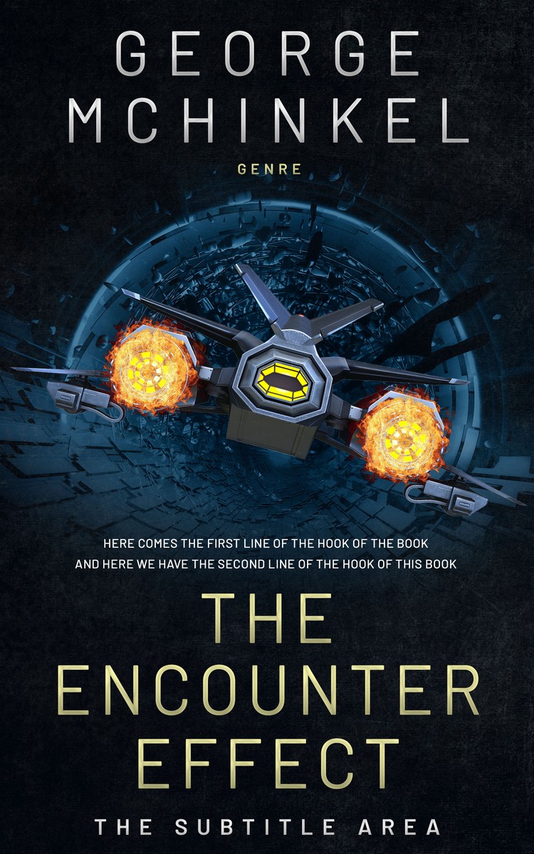 2D view of Premade Science Fiction Book Cover - Ebony