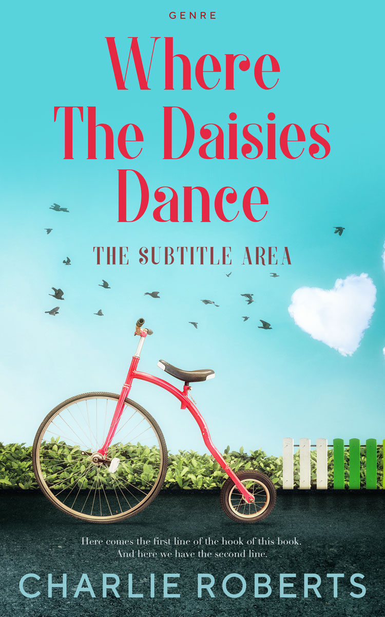 2D view of Aquamarine Blue #4373 - Premade Romance Book Cover