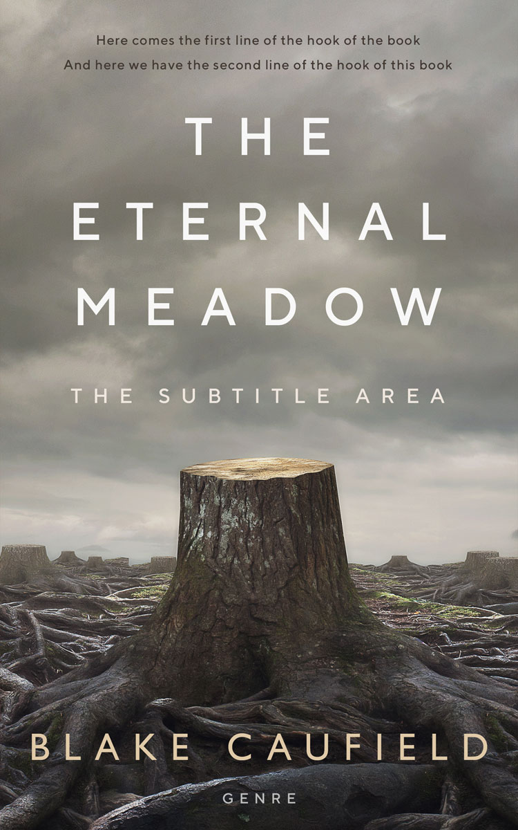 2D view of Premade Nature Book Cover - Natural Gray