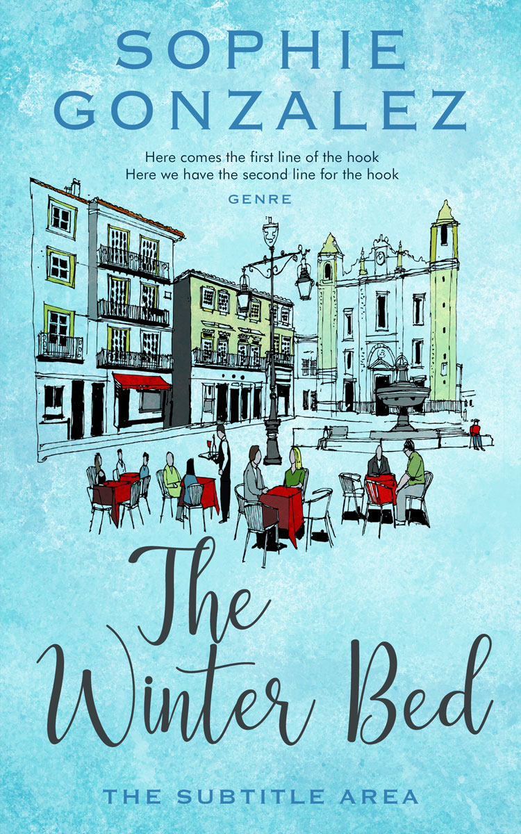 2D view of Premade Chick Lit Book Cover - Water Leaf