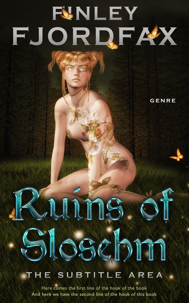 2D view of Premade Fantasy Book Cover - Rangoon Green