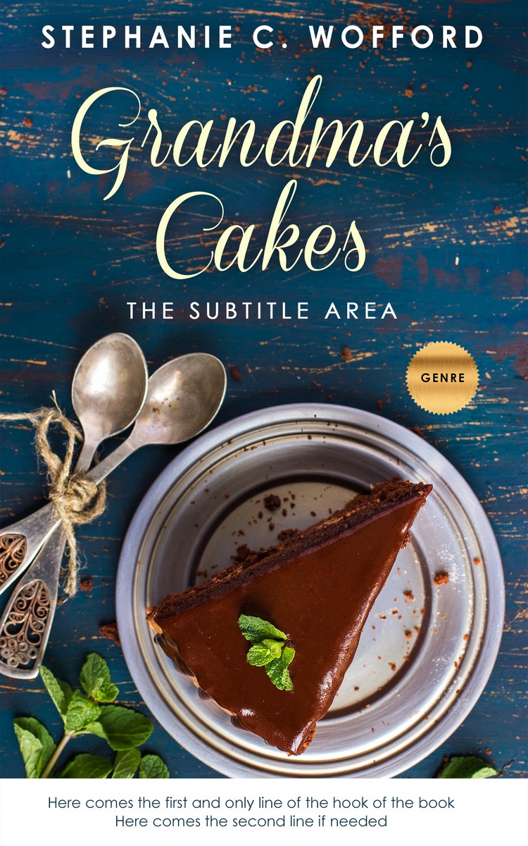 2D view of Premade Cookbooks & Food & Wine Book Cover - Pickled Bluewood