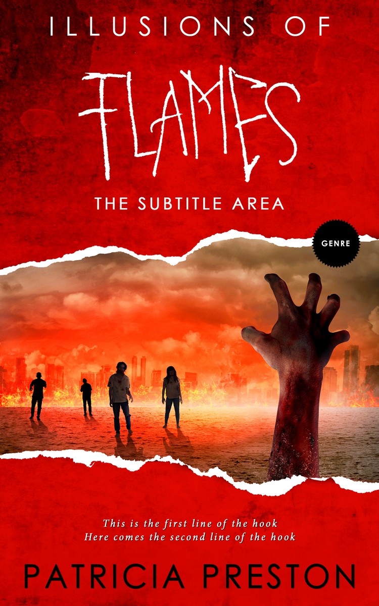 2D view of Milano Red #5286 - Premade Abstract Book Cover