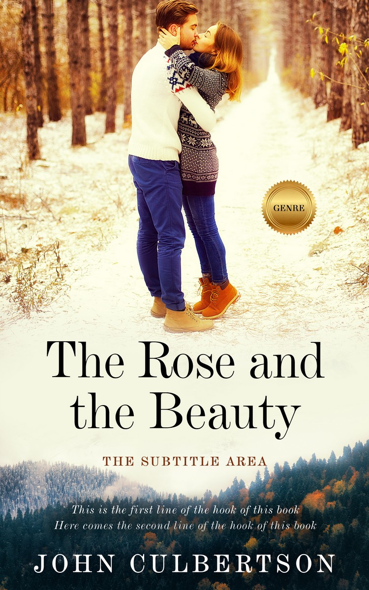 2D view of Premade Romance Book Cover - Parchment