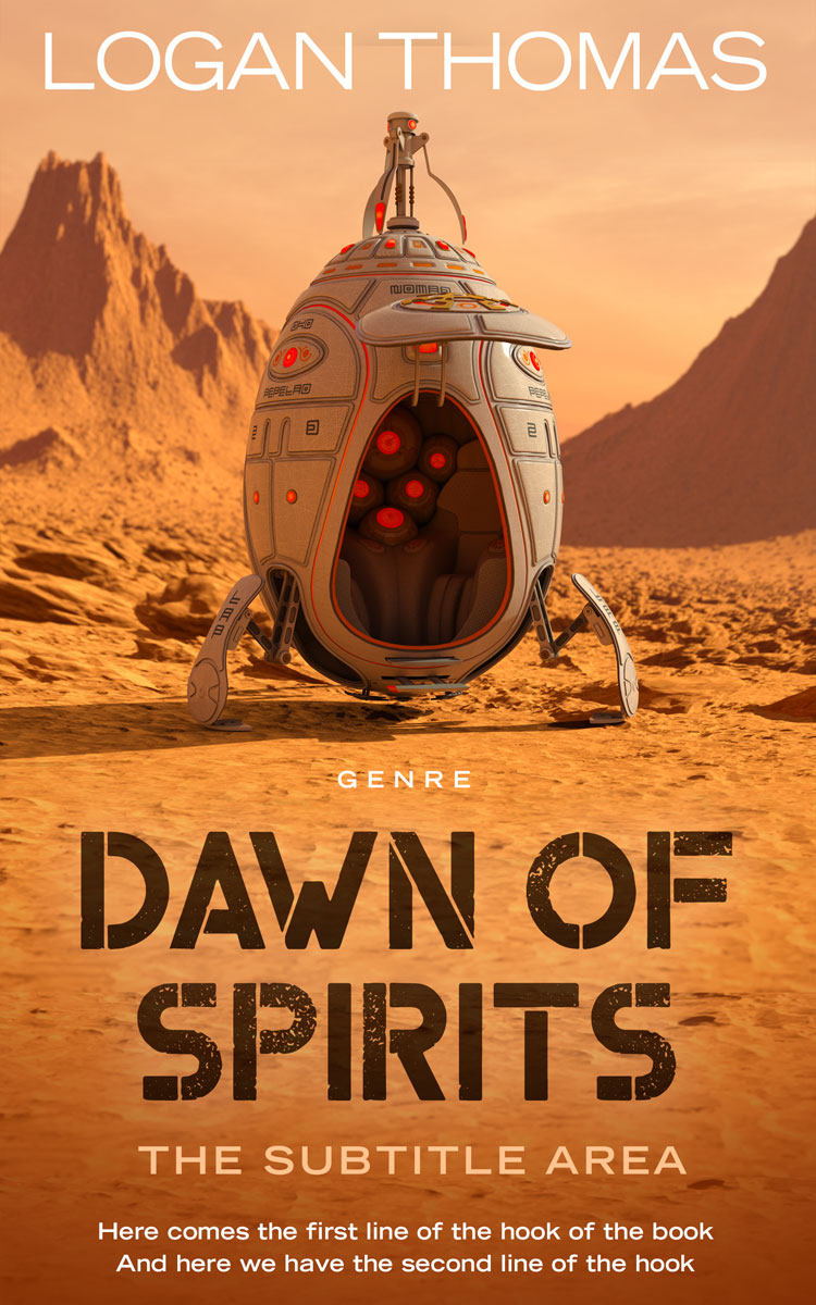 2D view of Raw Sienna #6209 - Premade Science Fiction Book Cover
