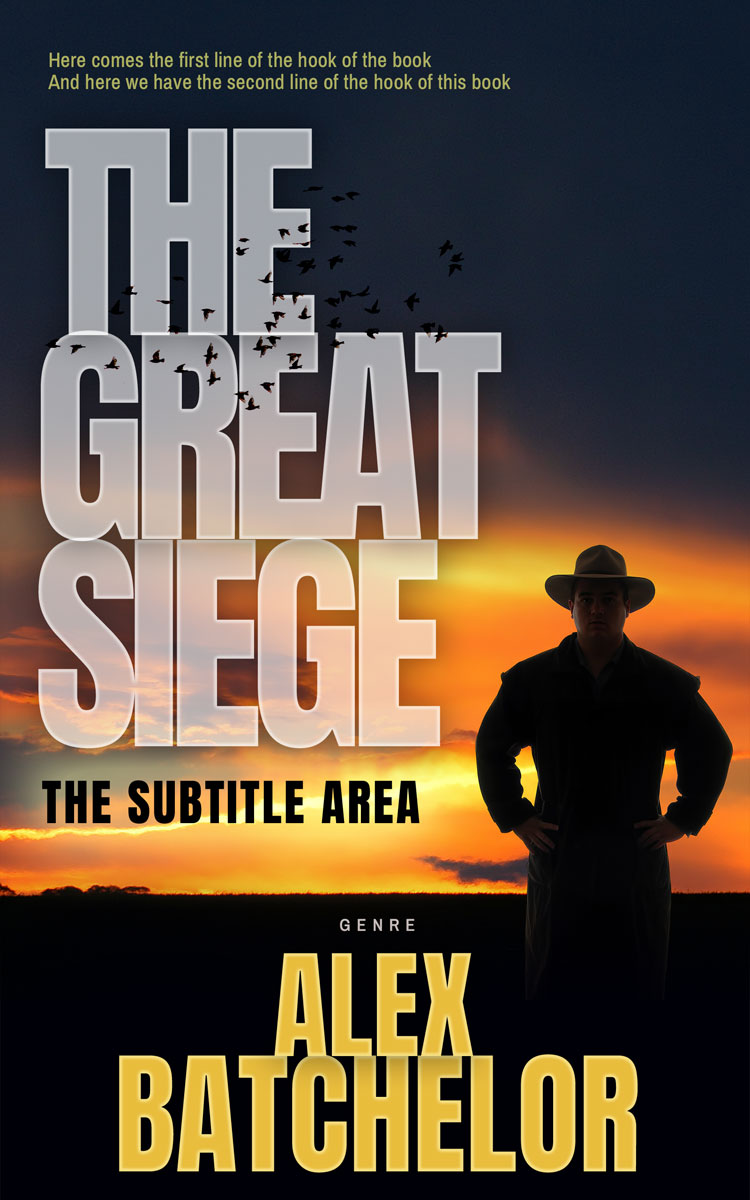 2D view of Premade Action & Adventure Book Cover - Woodsmoke