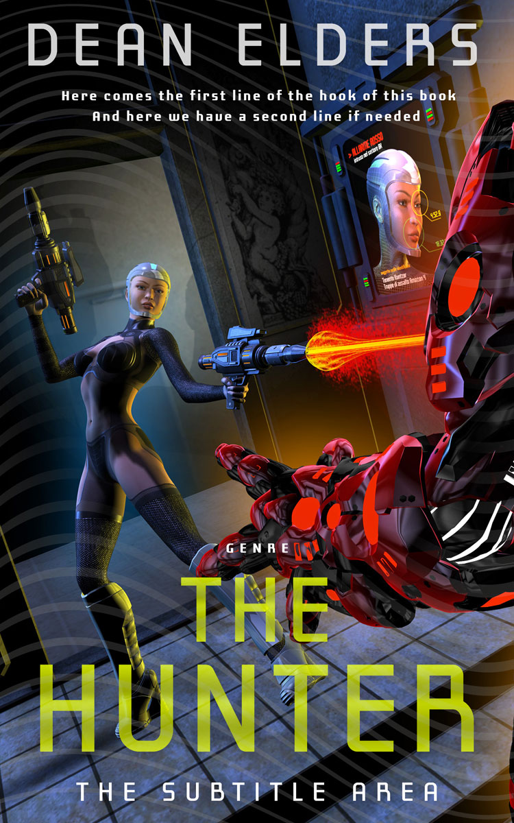 2D view of Shark #6705 - Premade Science Fiction Book Cover