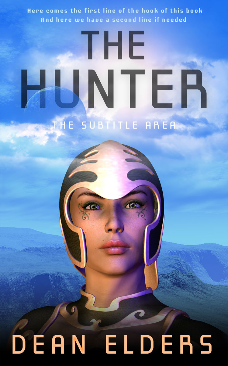 2D view of Premade Science Fiction Book Cover - Cornflower Blue