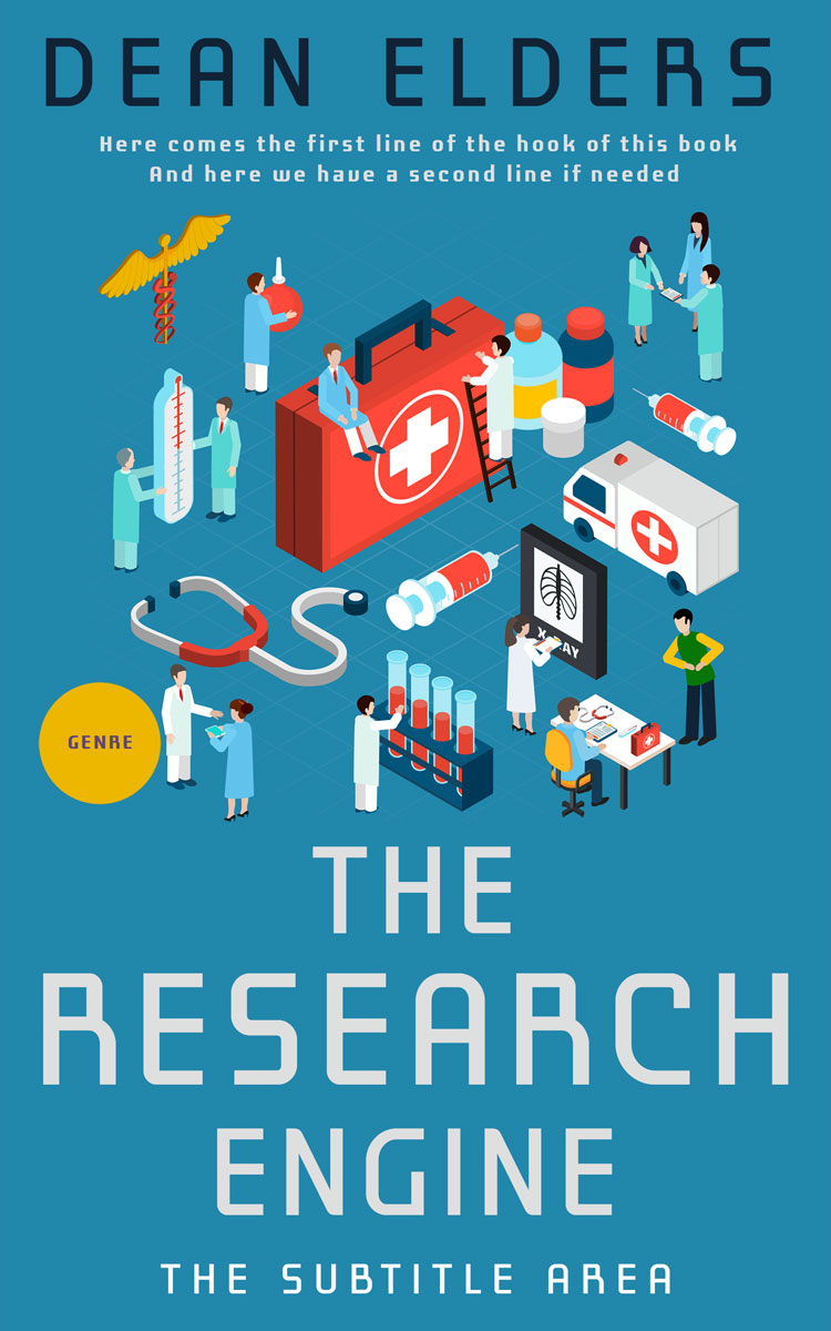 2D view of Premade Medical Book Cover - Eastern Blue