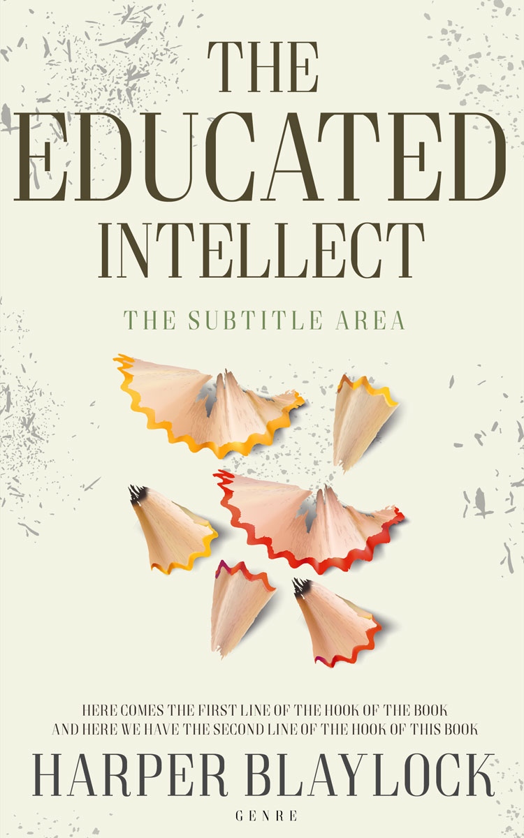 2D view of Premade Education Book Cover - Ecru White