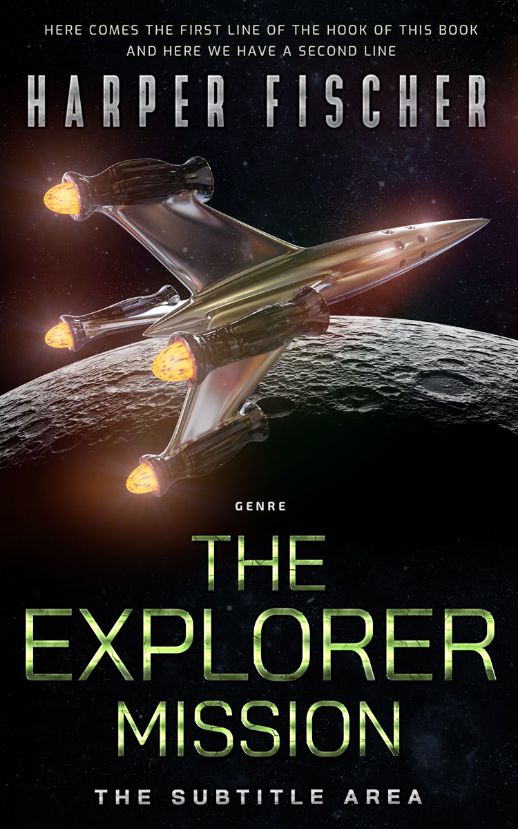 2D view of Cod Gray #7086 - Premade Science Fiction Book Cover