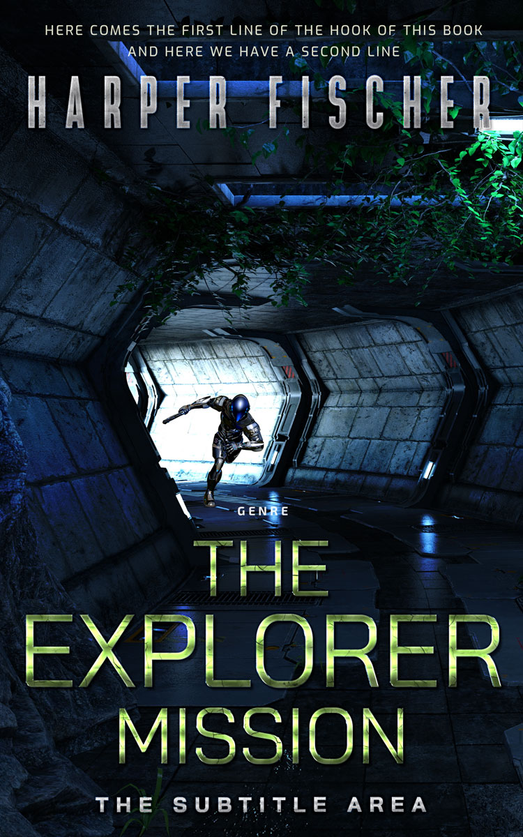 2D view of Premade Science Fiction Book Cover - Ebony