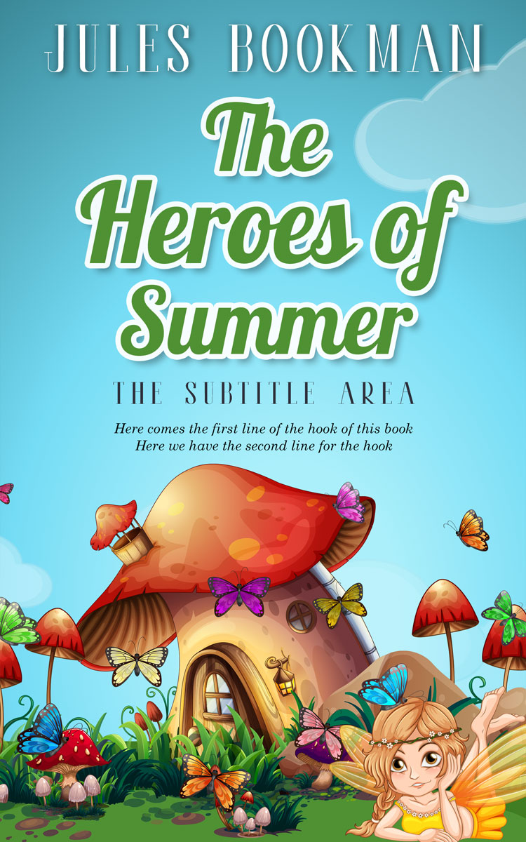 2D view of Premade Fantasy Book Cover - Aquamarine Blue