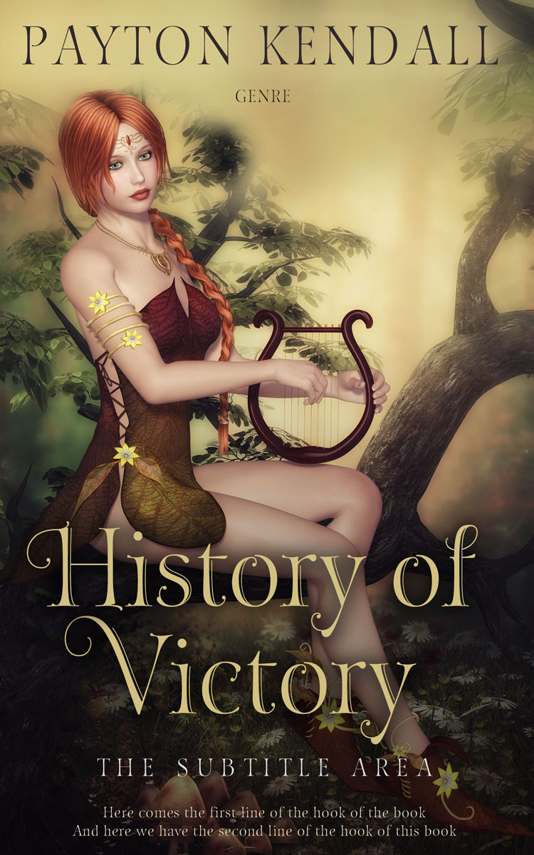 2D view of Tan #7166 - Premade Fantasy Book Cover