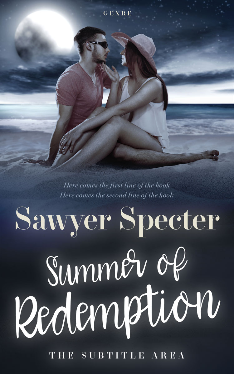 2D view of Premade Romance Book Cover - Bright Gray