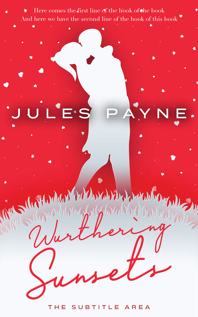 2D view of Premade Romance Book Cover - Alizarin Crimson