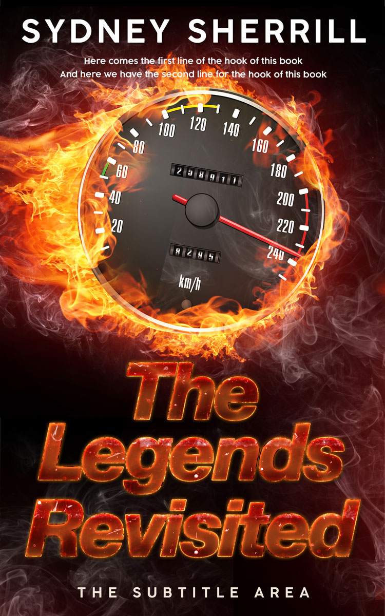 2D view of Burnt Sienna #8010 - Premade Action & Adventure Book Cover