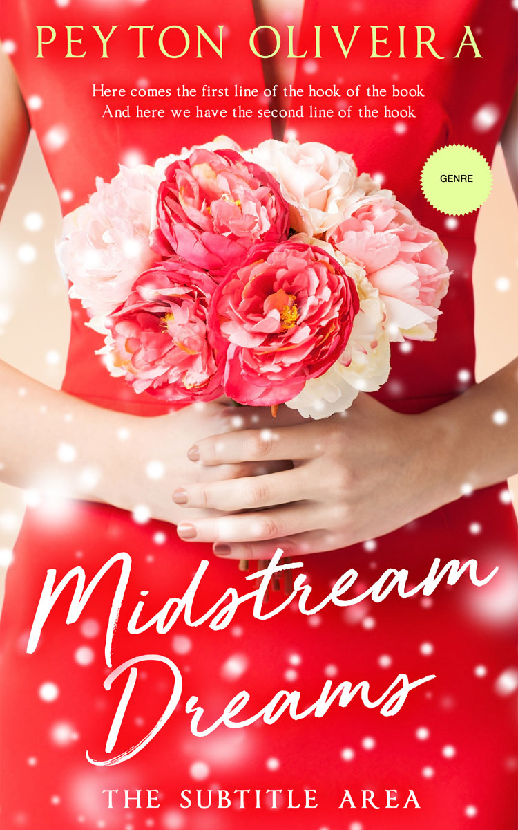 2D view of Premade Romance Book Cover - Alizarin Crimson