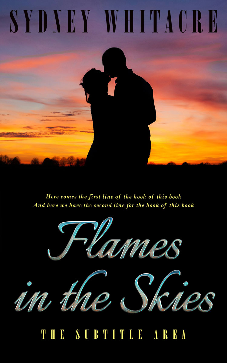 2D view of Premade Romance Book Cover - Antique Brass