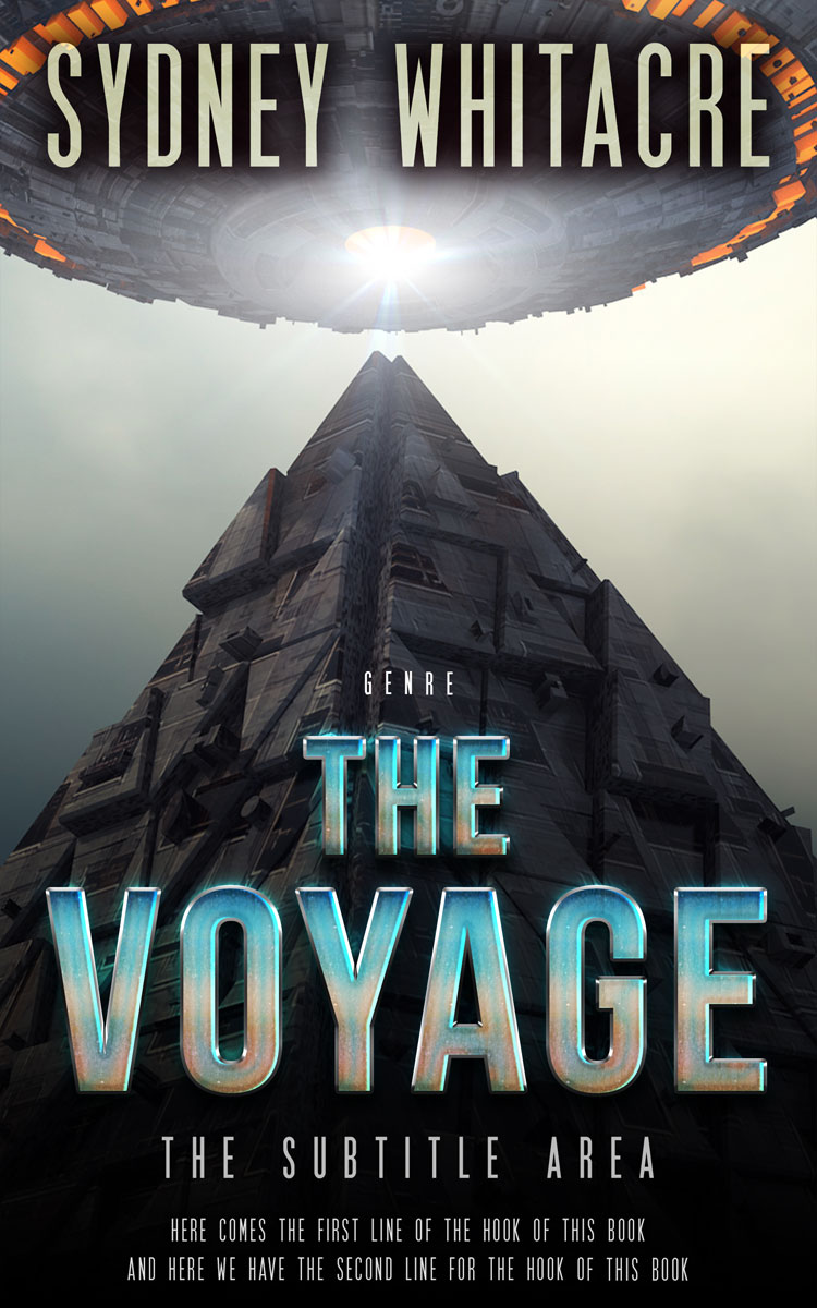 2D view of Premade Science Fiction Book Cover - Foggy Gray