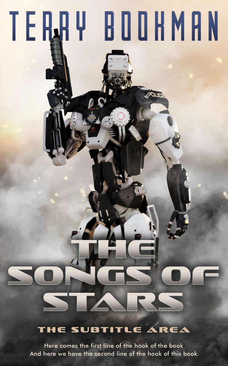 2D view of Premade Science Fiction Book Cover - Swirl