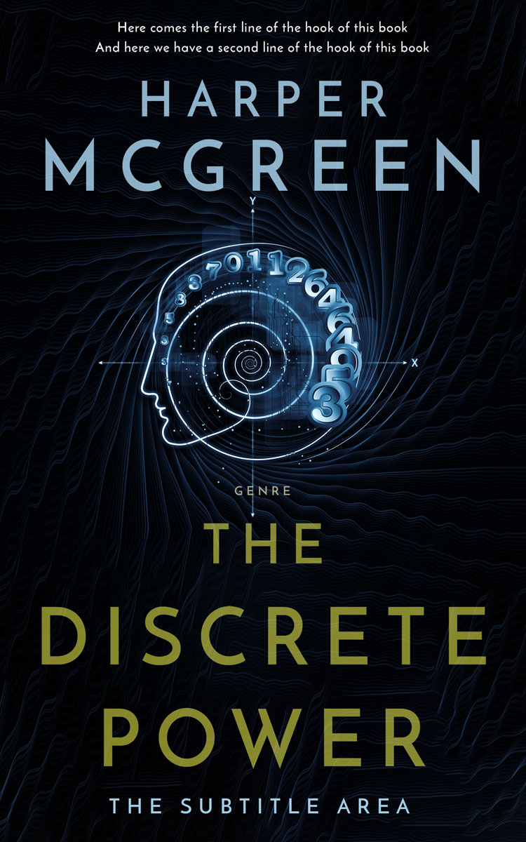 2D view of Ebony #8477 - Premade Abstract Book Cover