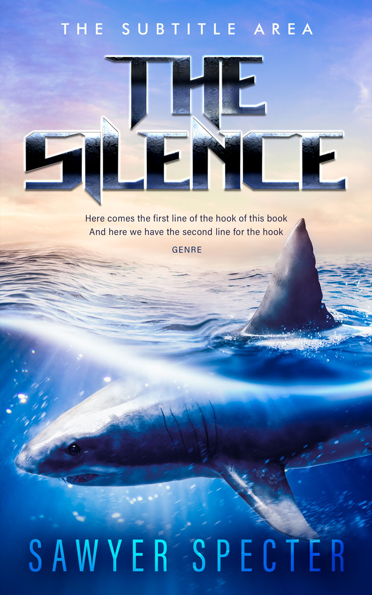 2D view of Premade Action & Adventure Book Cover - Swiss Coffee