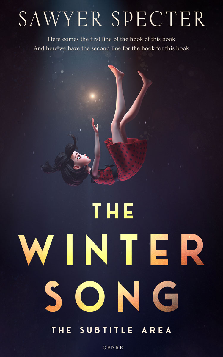 2D view of Premade Surreal Book Cover - Steel Gray