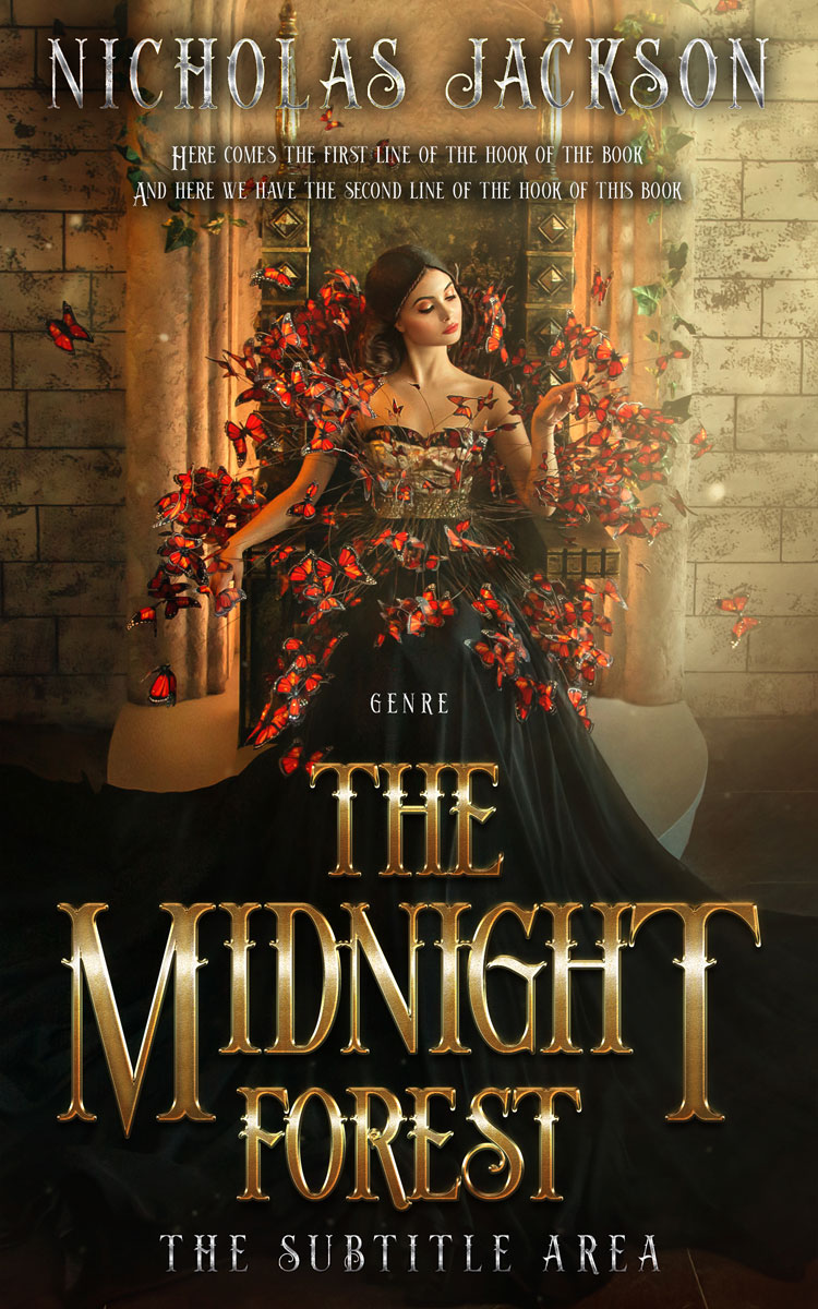 2D view of Premade Romance Book Cover - Oil