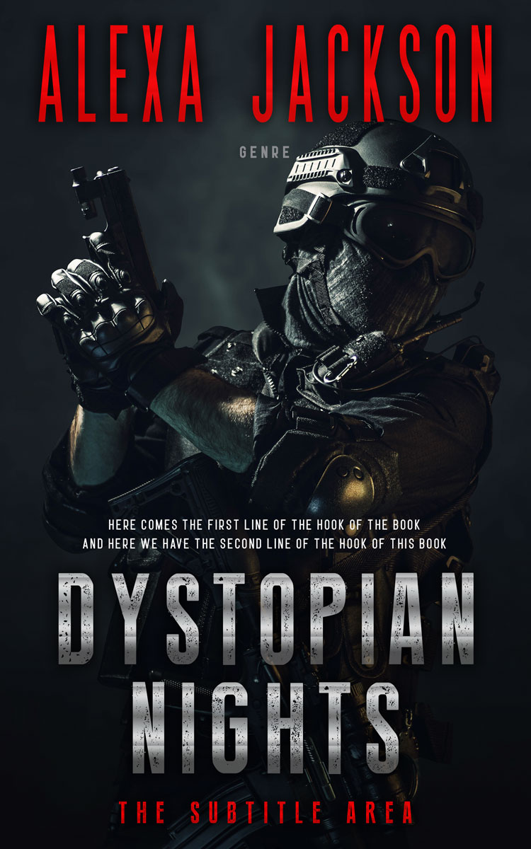 2D view of Premade Action & Adventure Book Cover - Woodsmoke