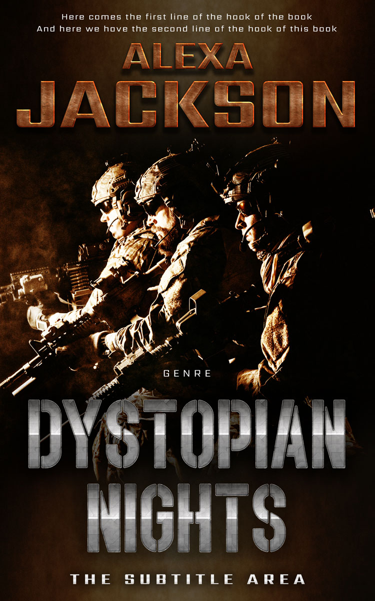 2D view of Premade Action & Adventure Book Cover - Asphalt