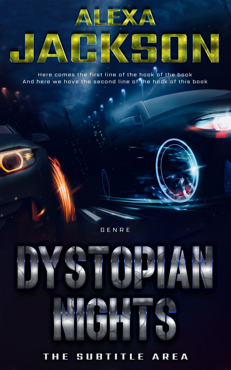 2D view of Ebony #9357 - Premade Action & Adventure Book Cover