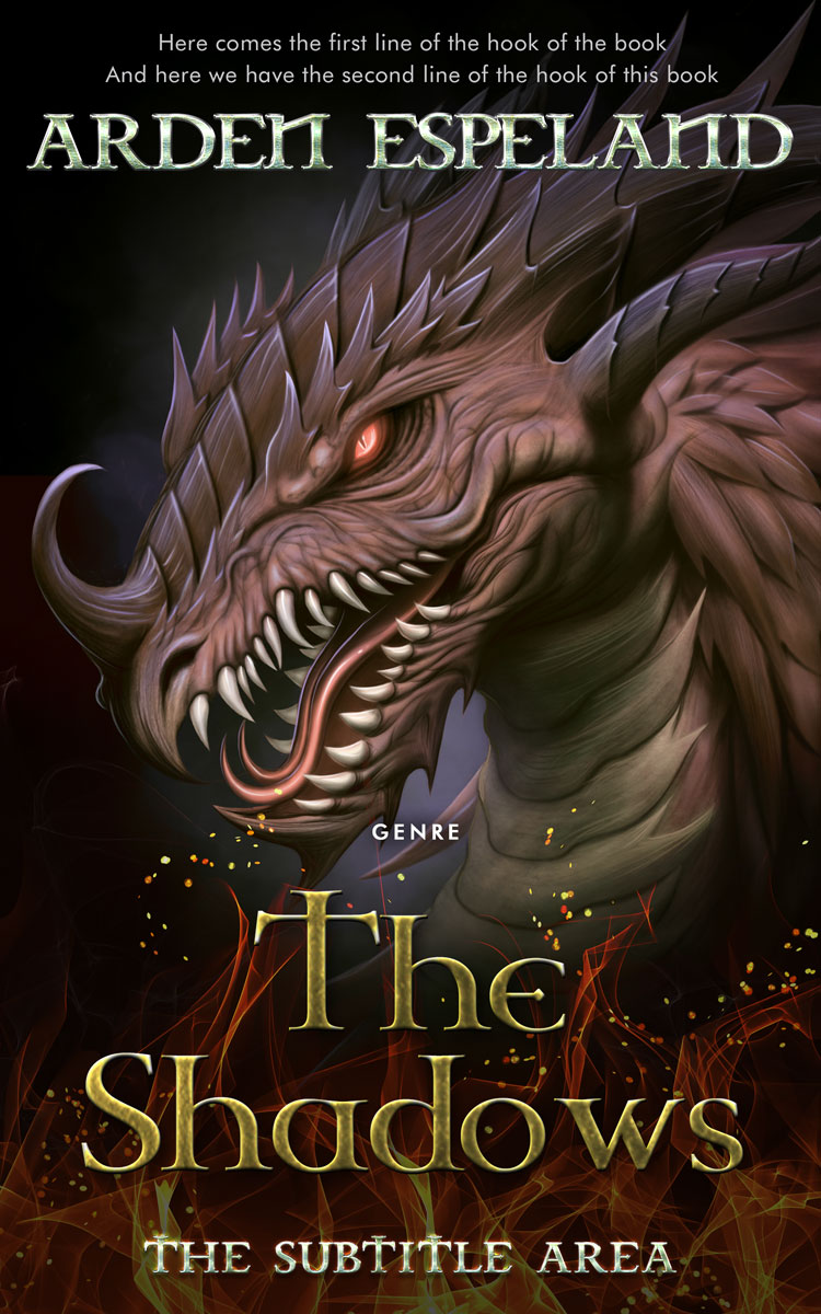 2D view of Premade Fantasy Book Cover - Oil