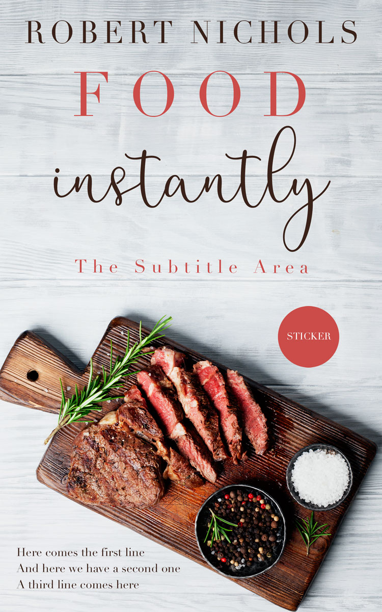 2D view of Premade Cookbooks & Food & Wine Book Cover - Iron