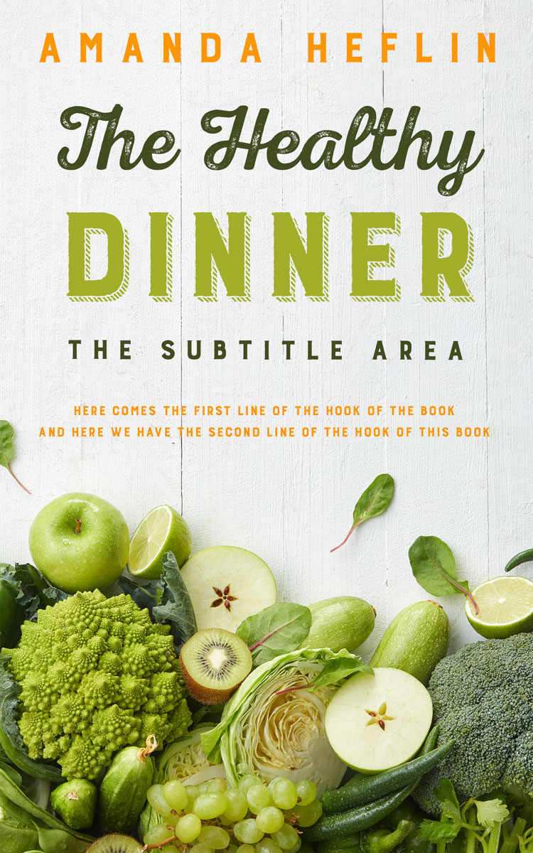 2D view of Green White #10466 - Premade Health & Dieting & Fitness Book Cover