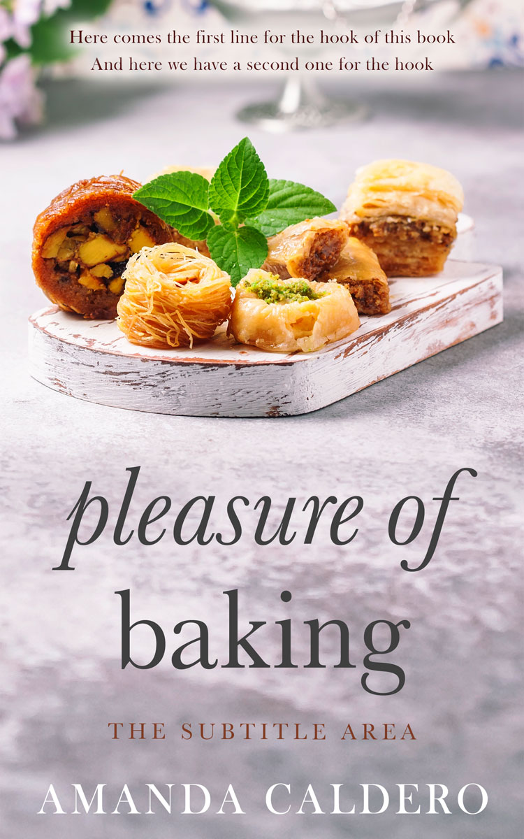 2D view of Premade Cookbooks & Food & Wine Book Cover - Pale Slate