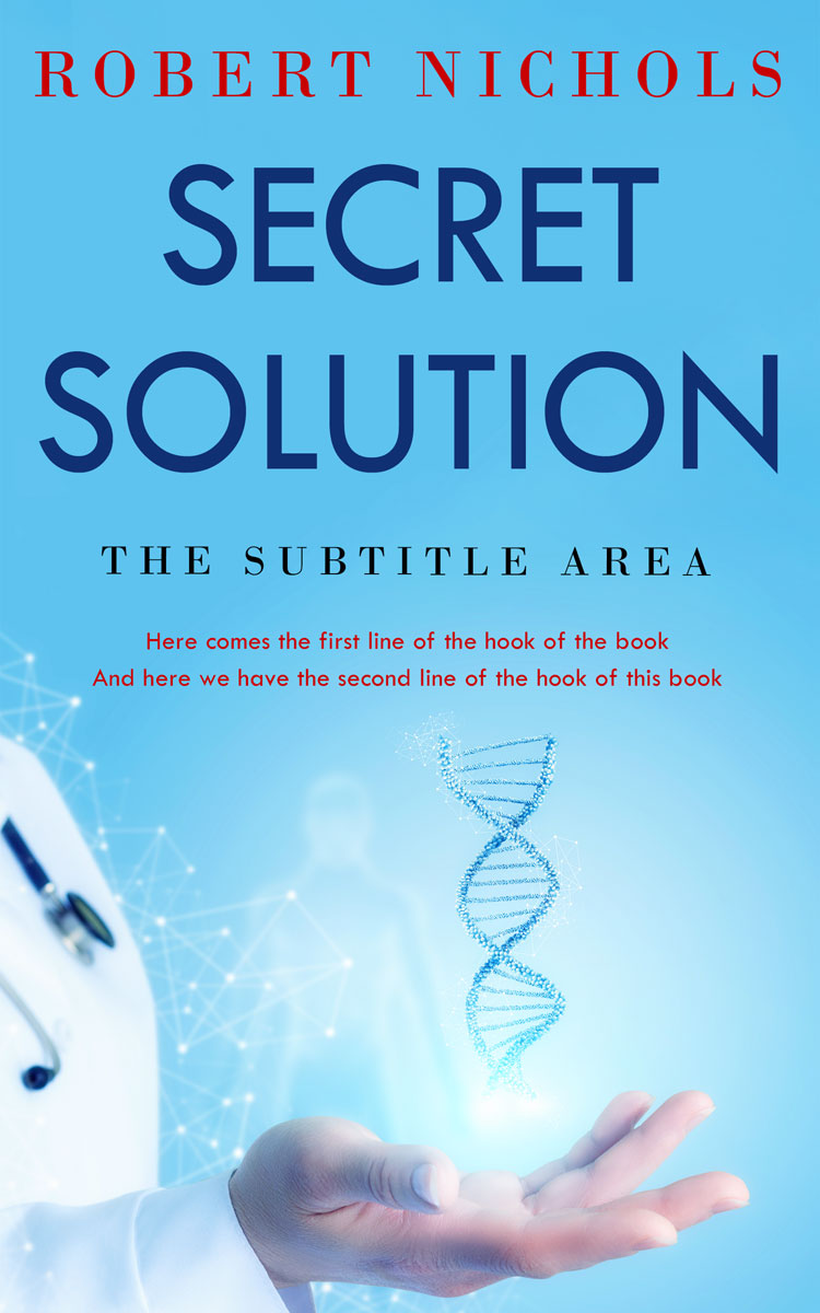 2D view of Premade Health & Mind & Body Book Cover - Sky Blue