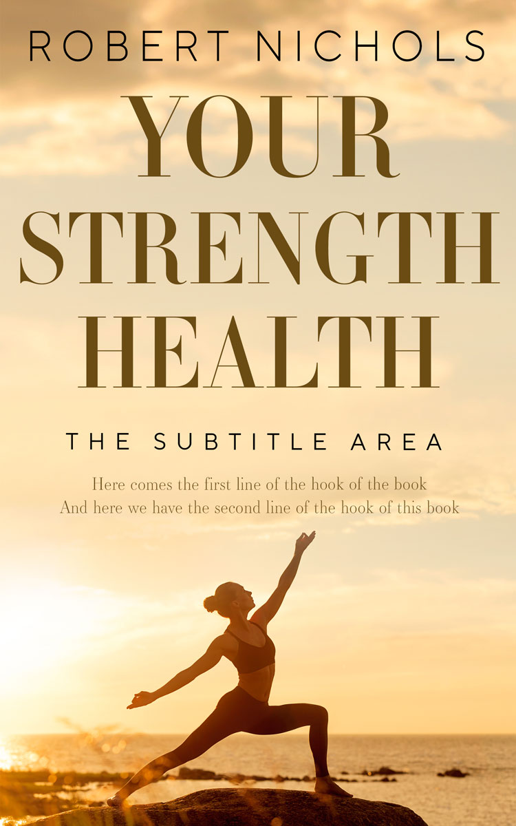 2D view of Premade Health & Mind & Body Book Cover - Wheat