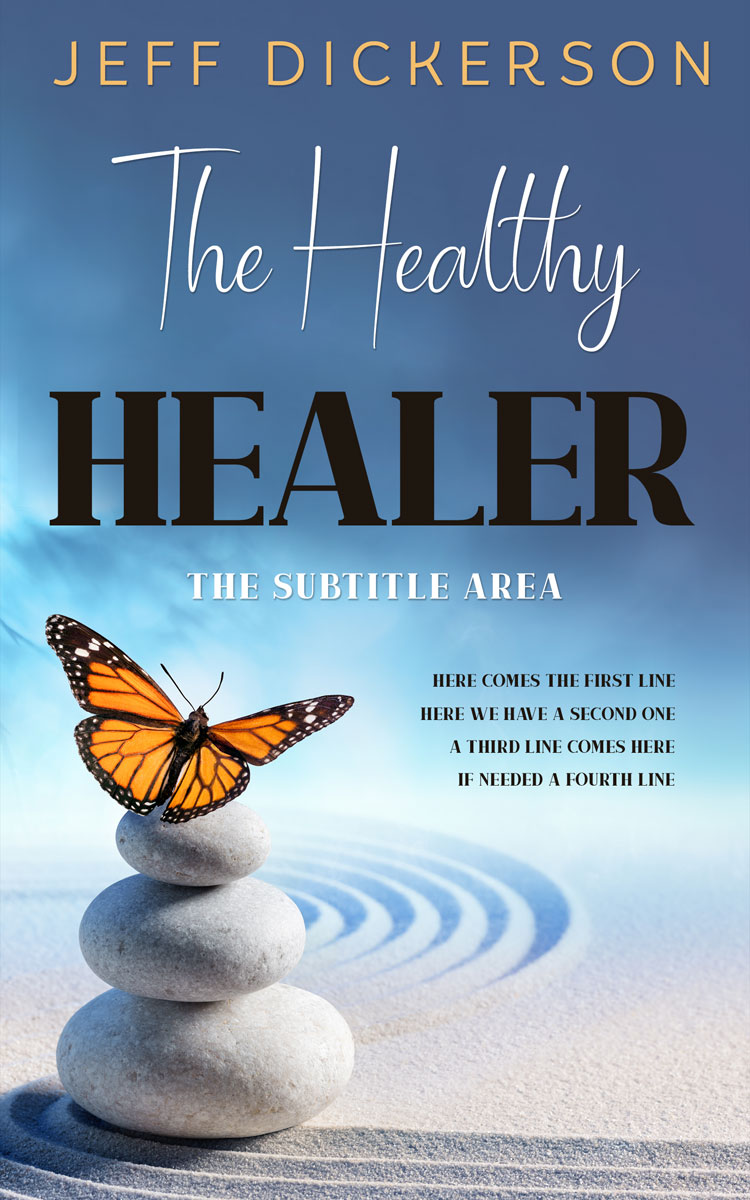 2D view of Premade Health & Mind & Body Book Cover - Kashmir Blue